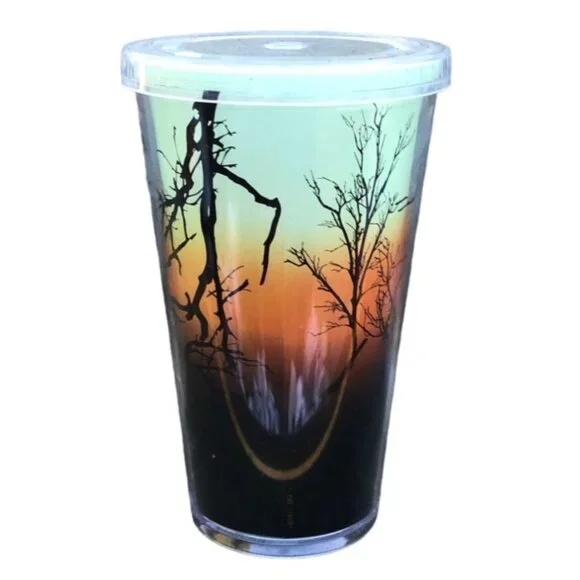 2022 Starbucks Halloween Raven's Perch Glow in the Dark Cold Cup Tumbler 24 oz - Picture 3 of 7